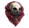 Small sticker of a skull and various flowers.