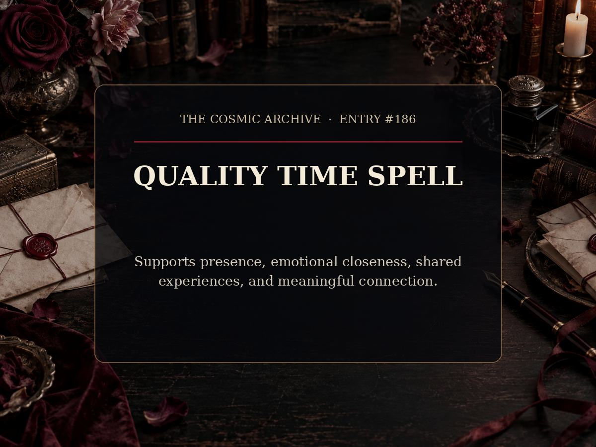 Quality Time Spell: Entry #186