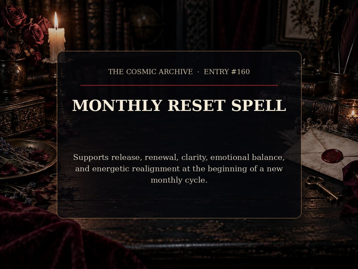 Monthly Reset Spell: Entry #160
