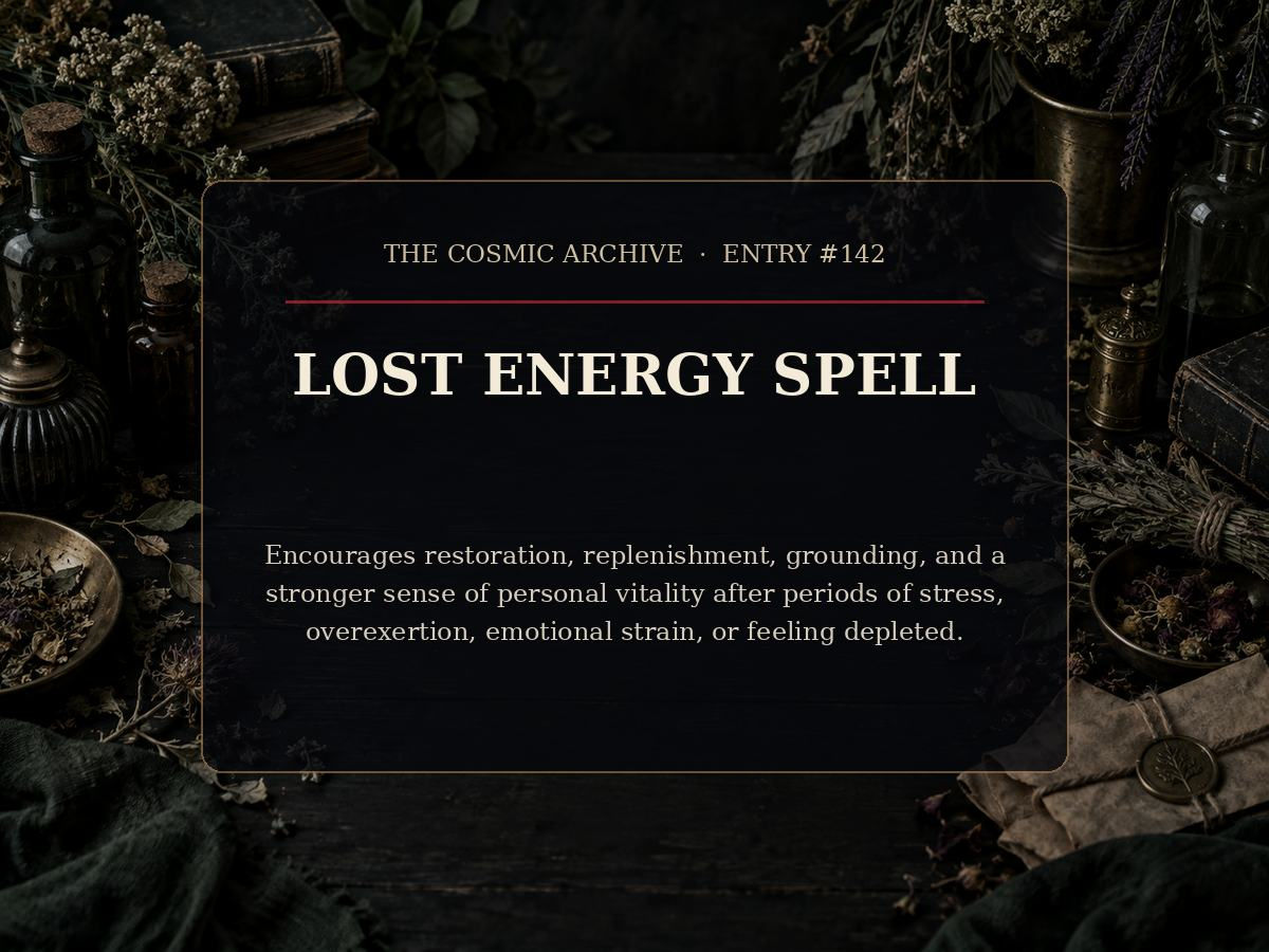 Lost Energy Spell: Entry #142