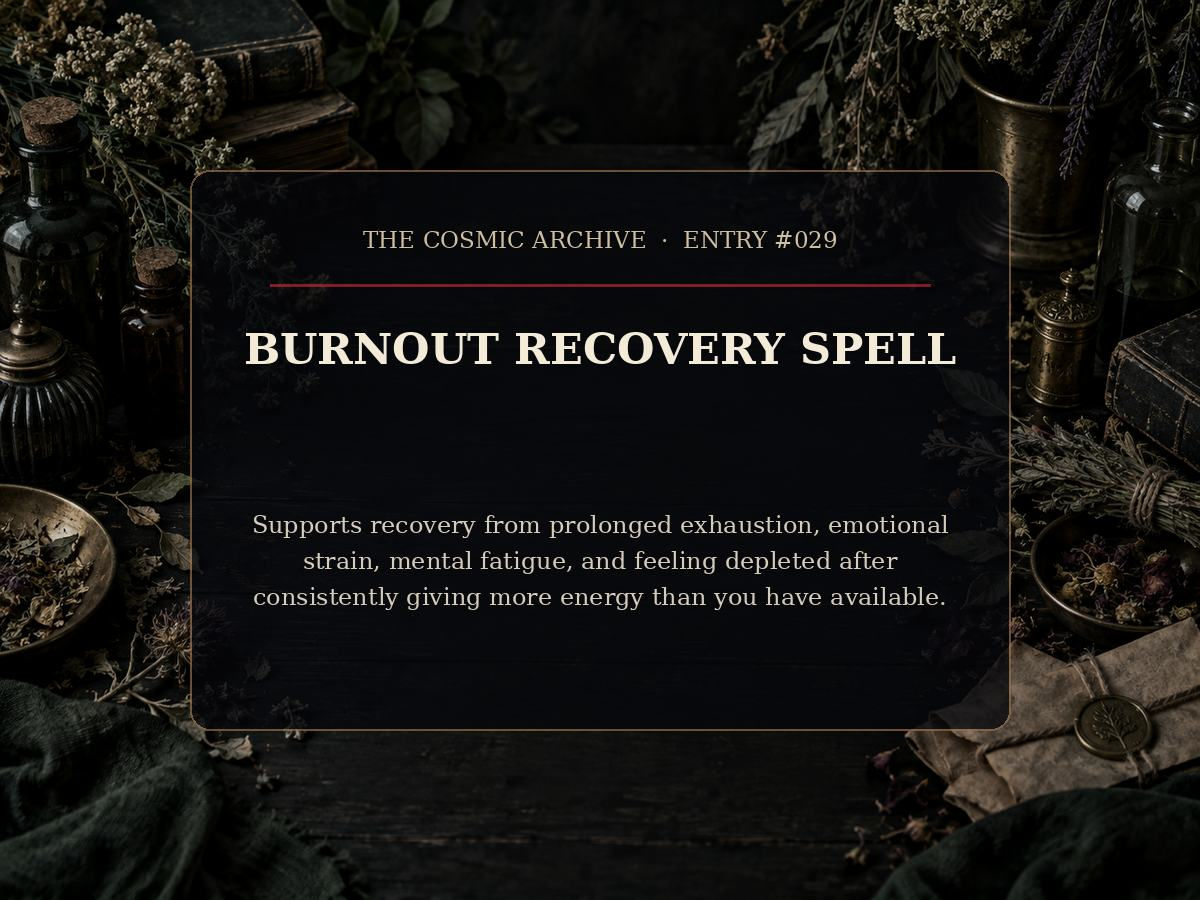 Burnout Recovery Spell: Entry #029