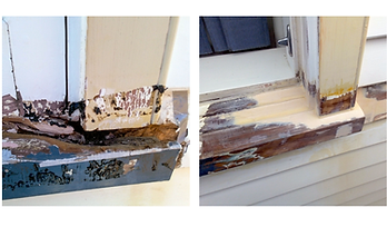 Large sash window frame repair using epoxy resi