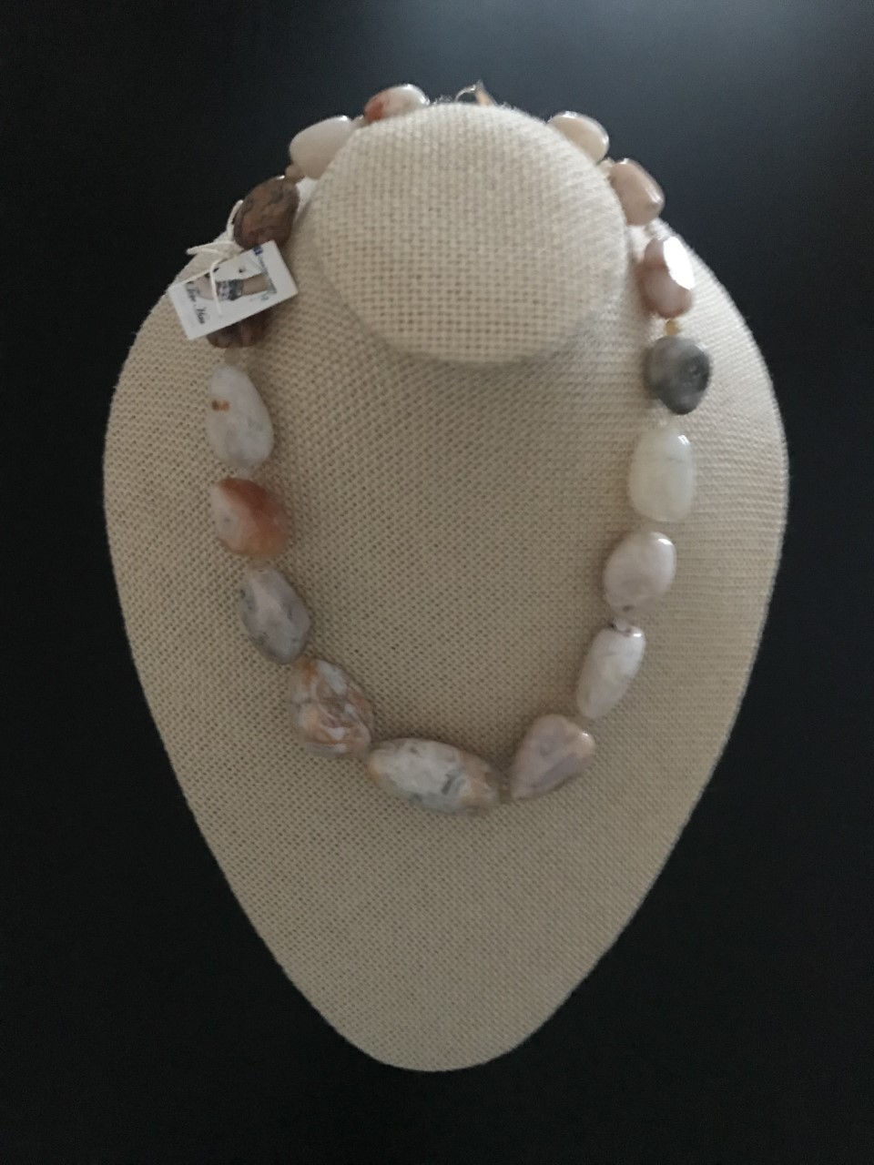 Beautiful design in one strand with Carnelian stones in different sizes