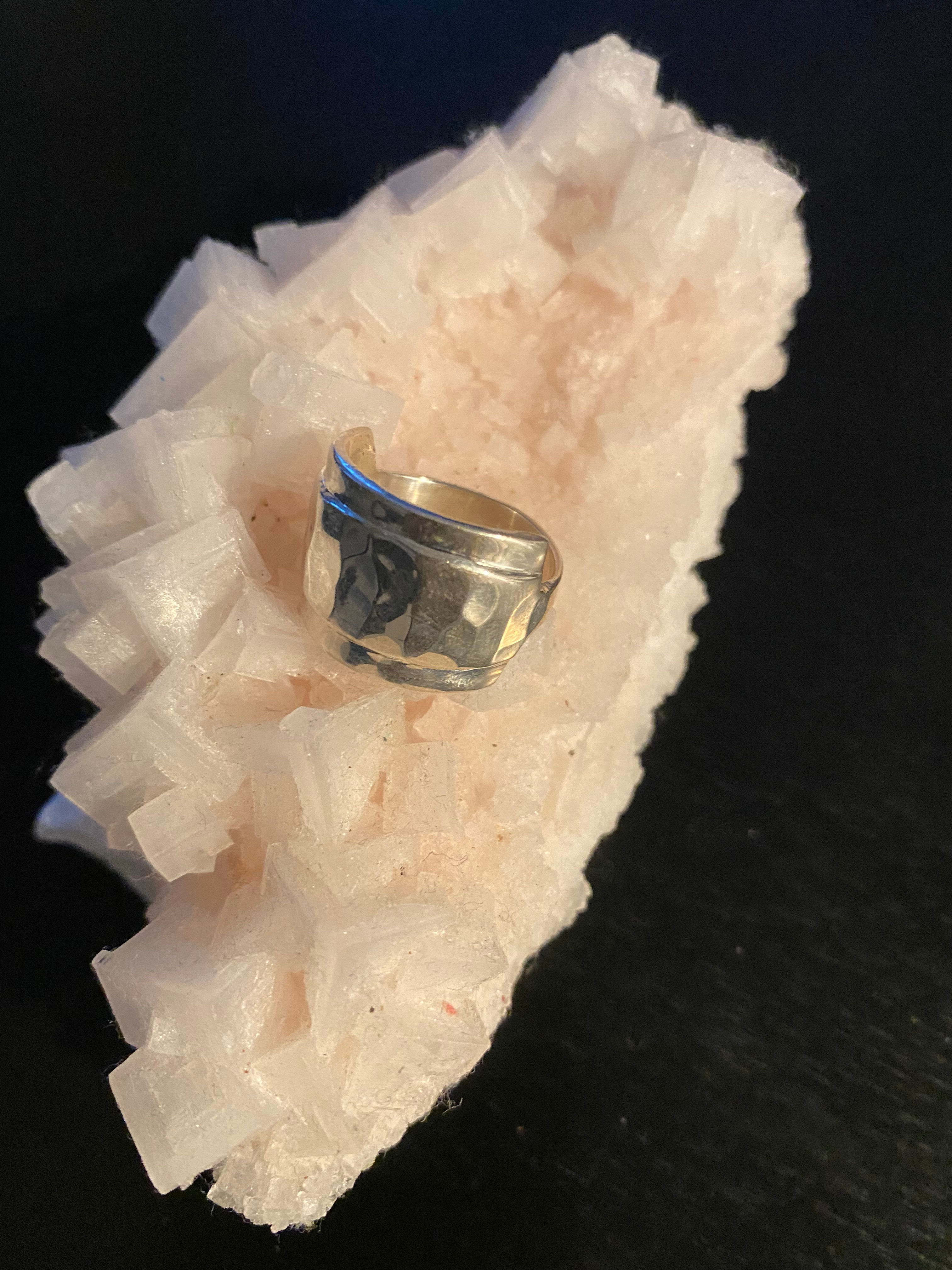 9.25 Silver Ergonomically shaped Ring.