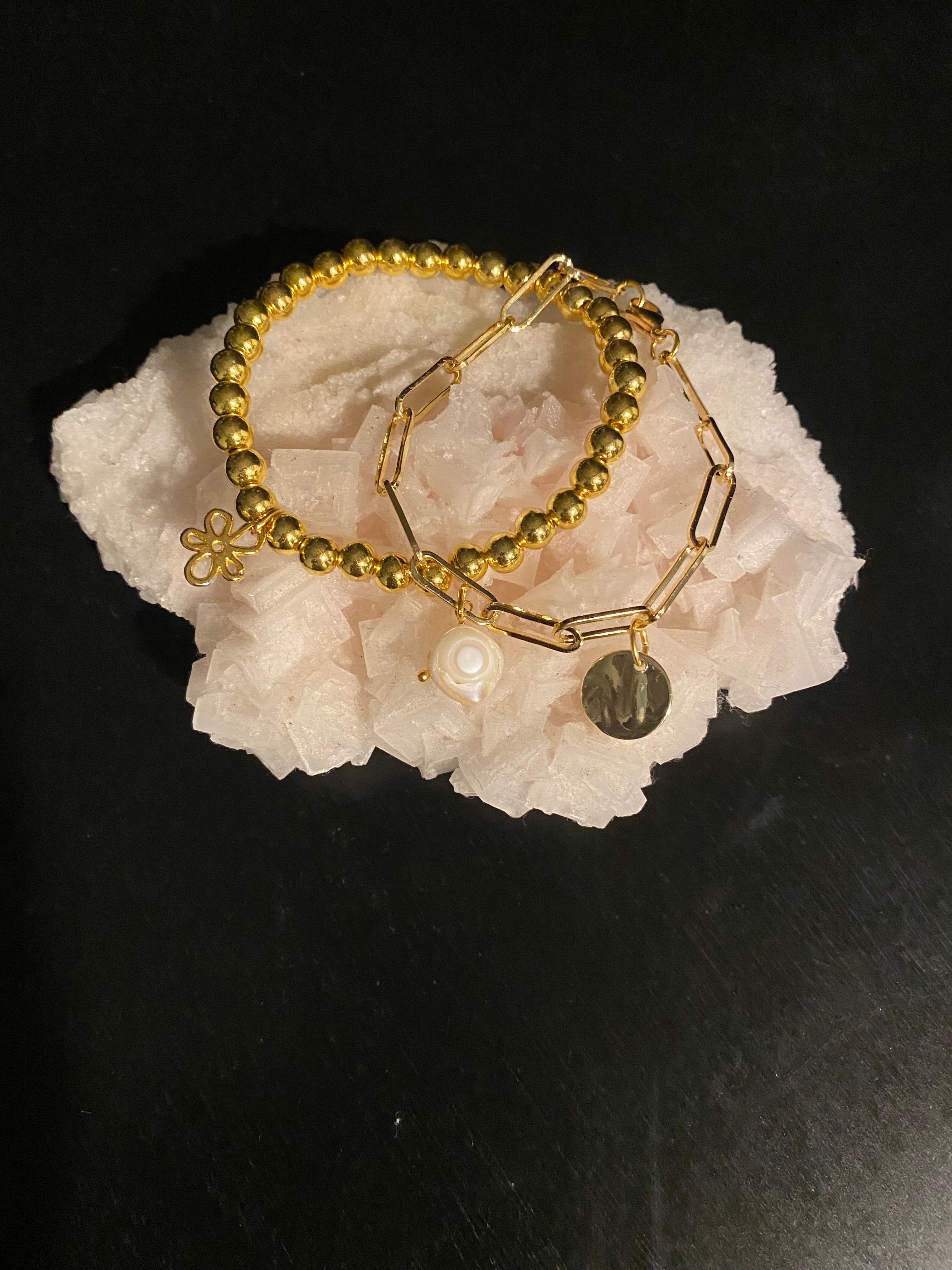18k plated Clip Chain Bracelets Set