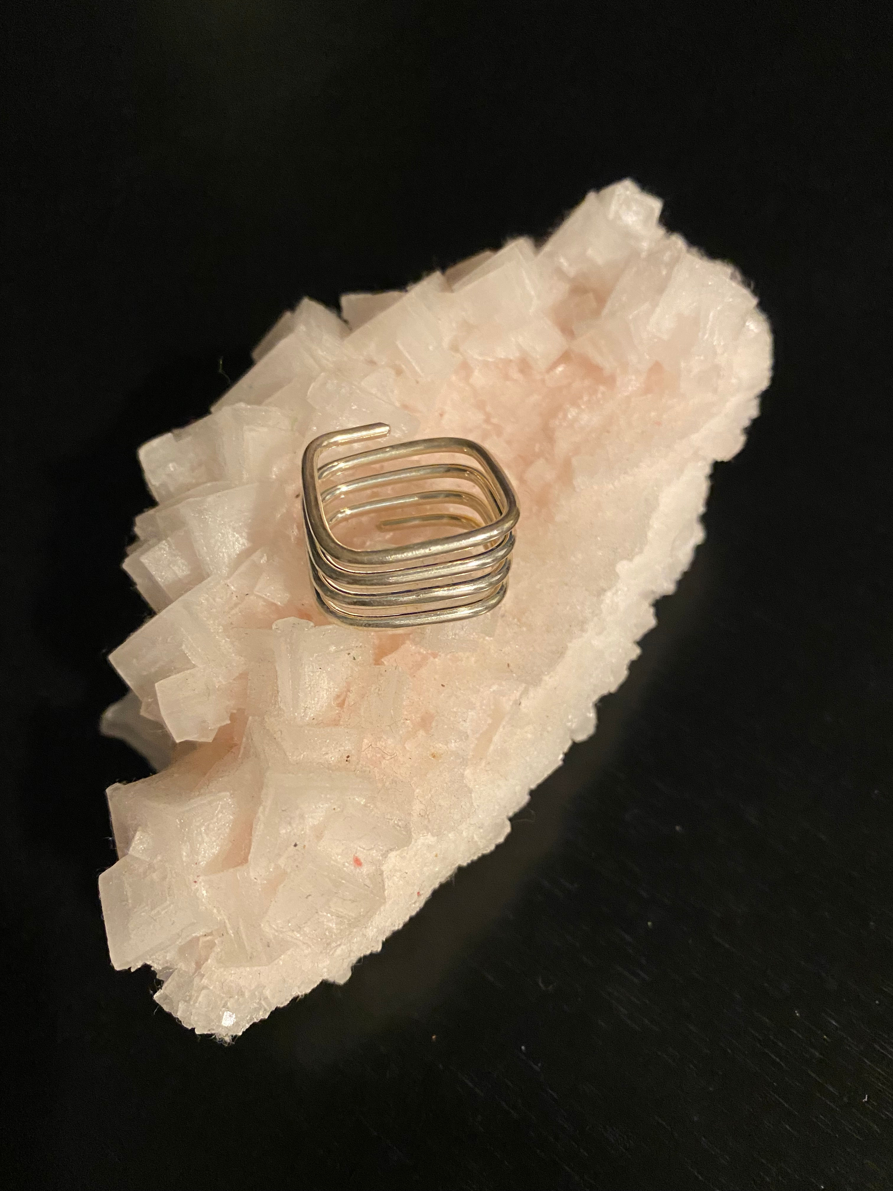9.25 Silver Square Ring.