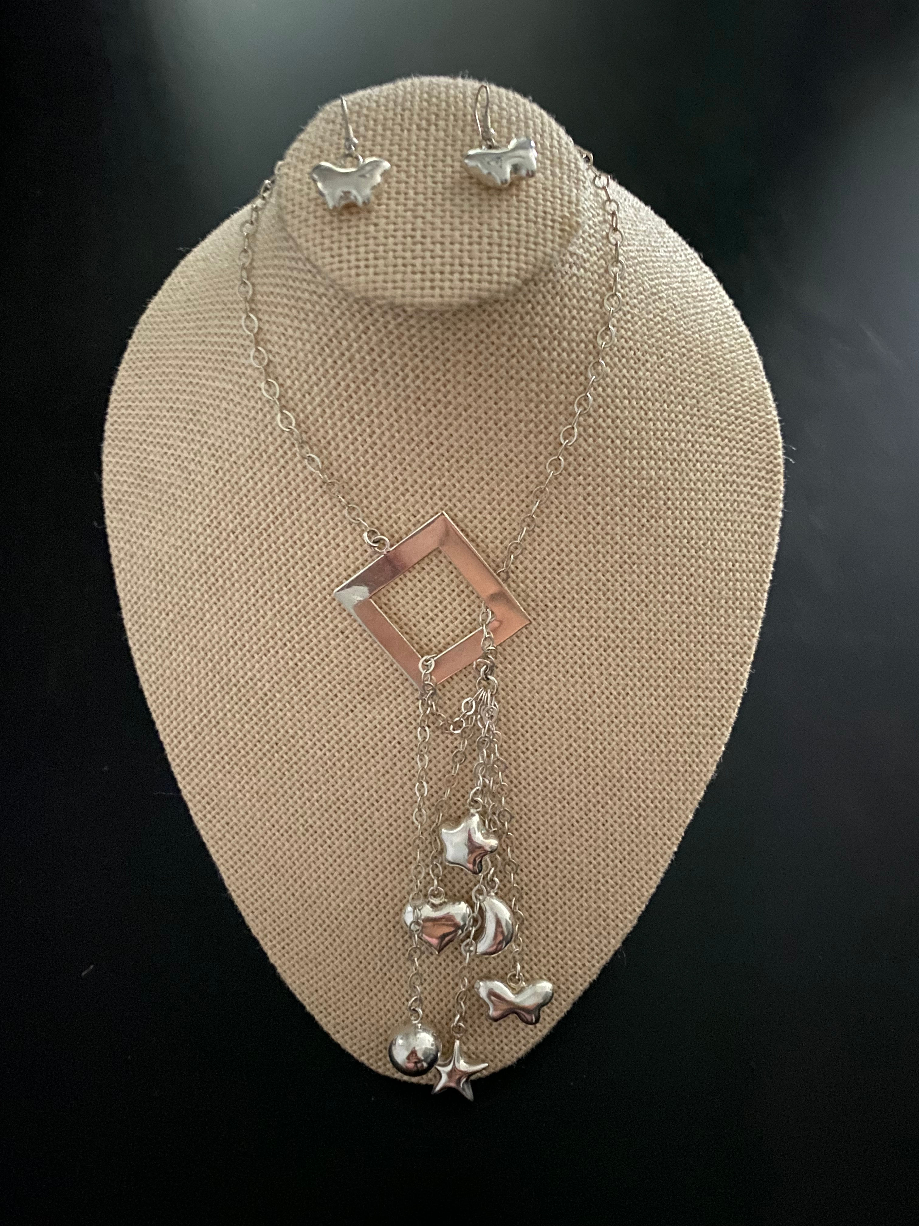 Silver-Plated Set with geometric pieces.