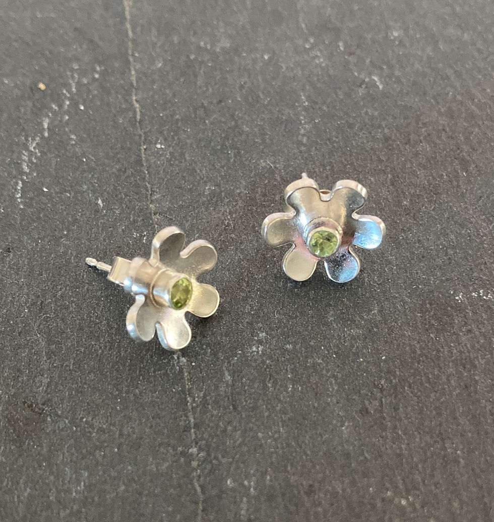 Peridot Flower Studs