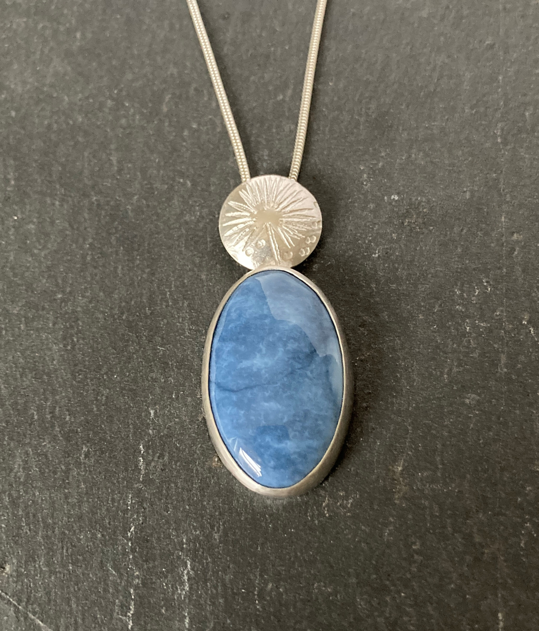 Silver and Blue Opal pendant