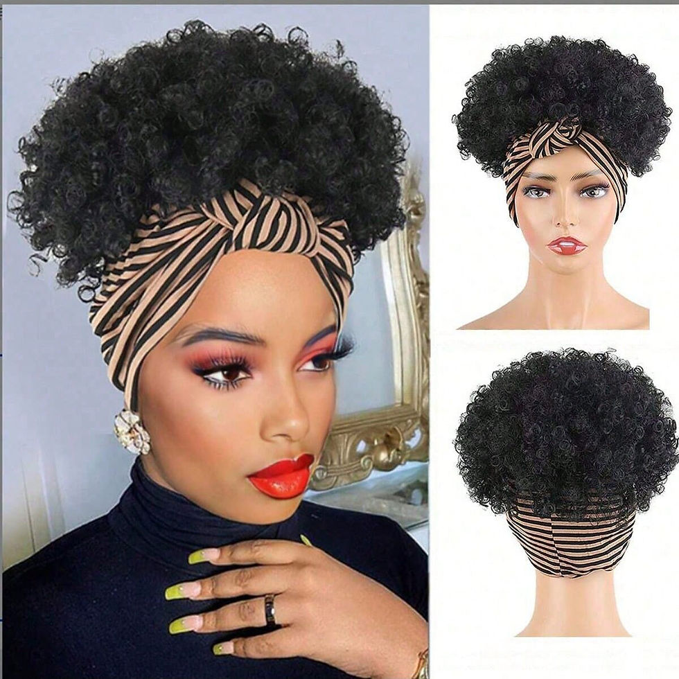 Thumbnail: Black Headband Wigs For Women Afro Kinky Curly Wig With Synthetic Short Hair Wig
