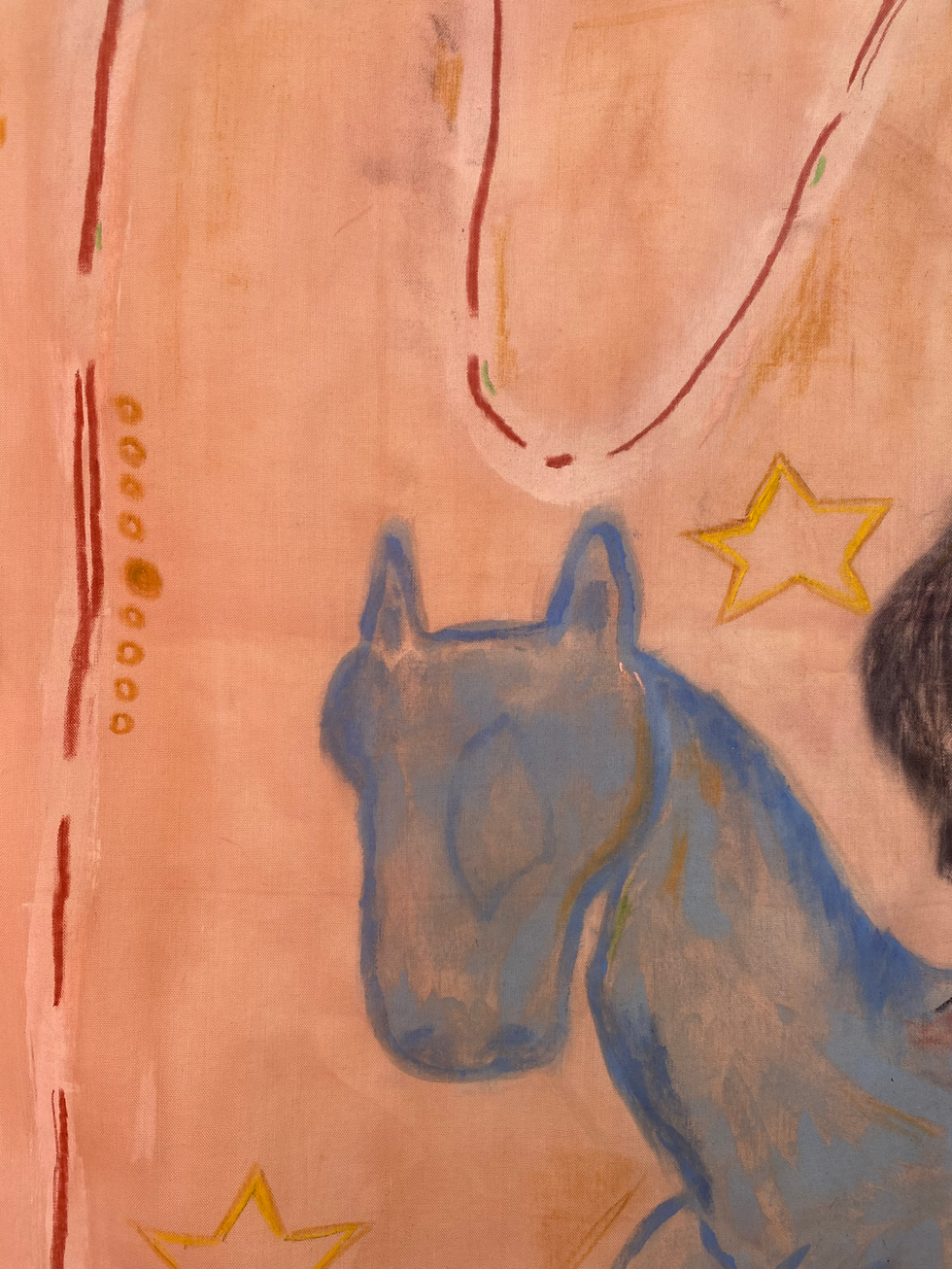 “It’s Been a Long Time Coming”
2025: Acrylic, charcoal and oil pastel on linen