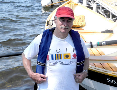 Chris wearing a T-shirt just for the ocassion