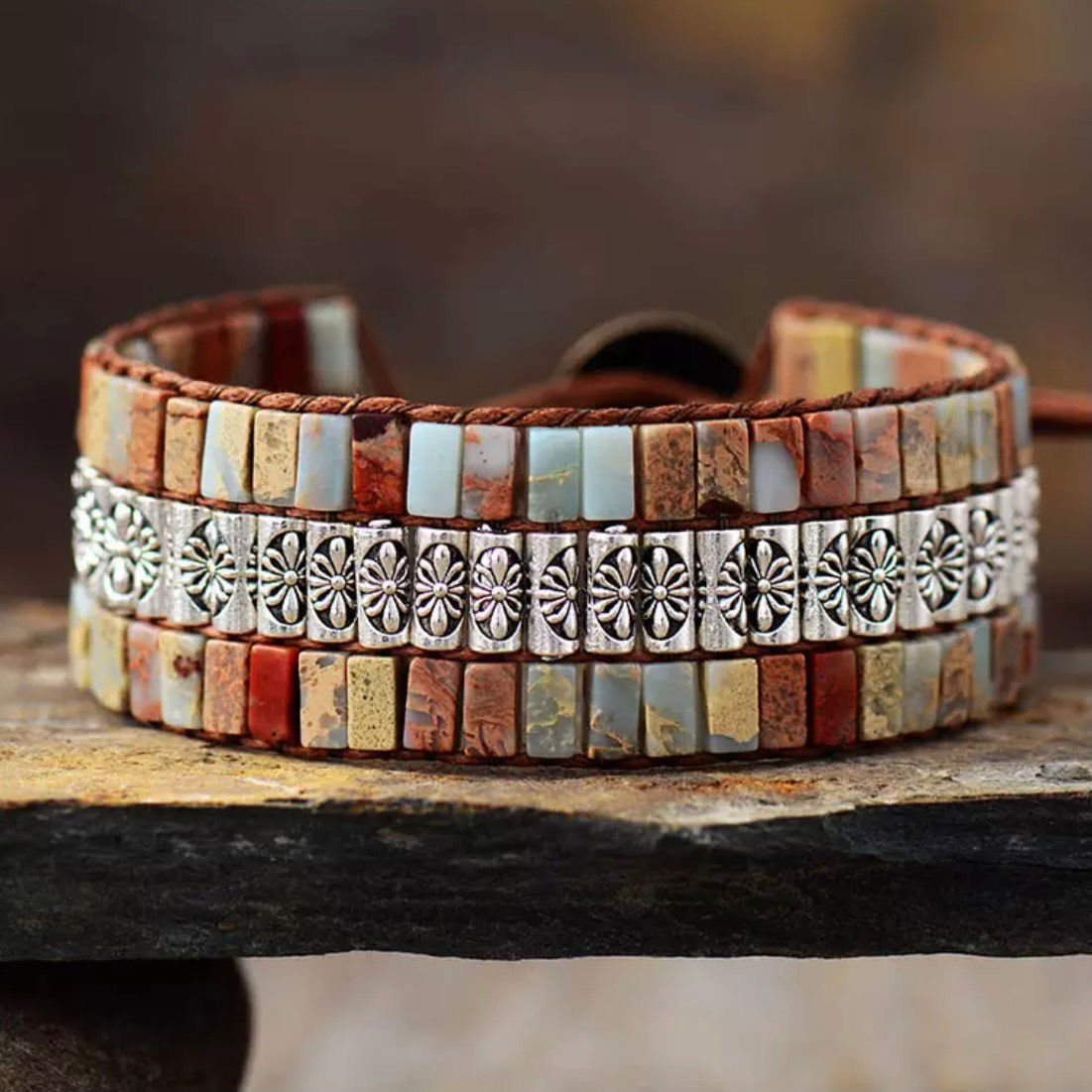 Gemstone and Bead Bracelet