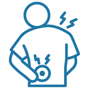 Person with shoulder and back pain