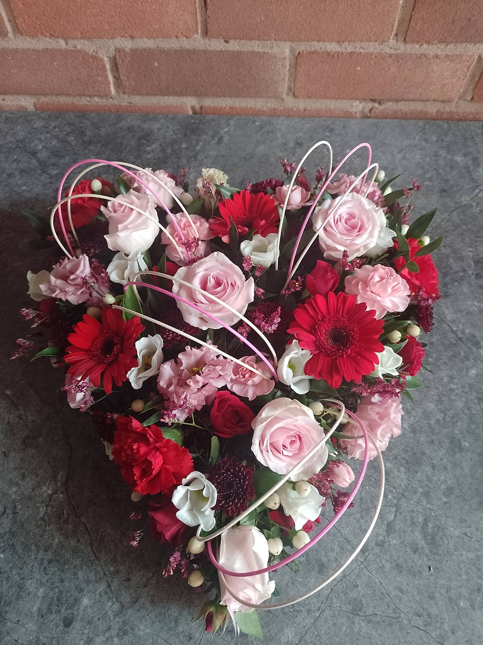 pink, red and white heart