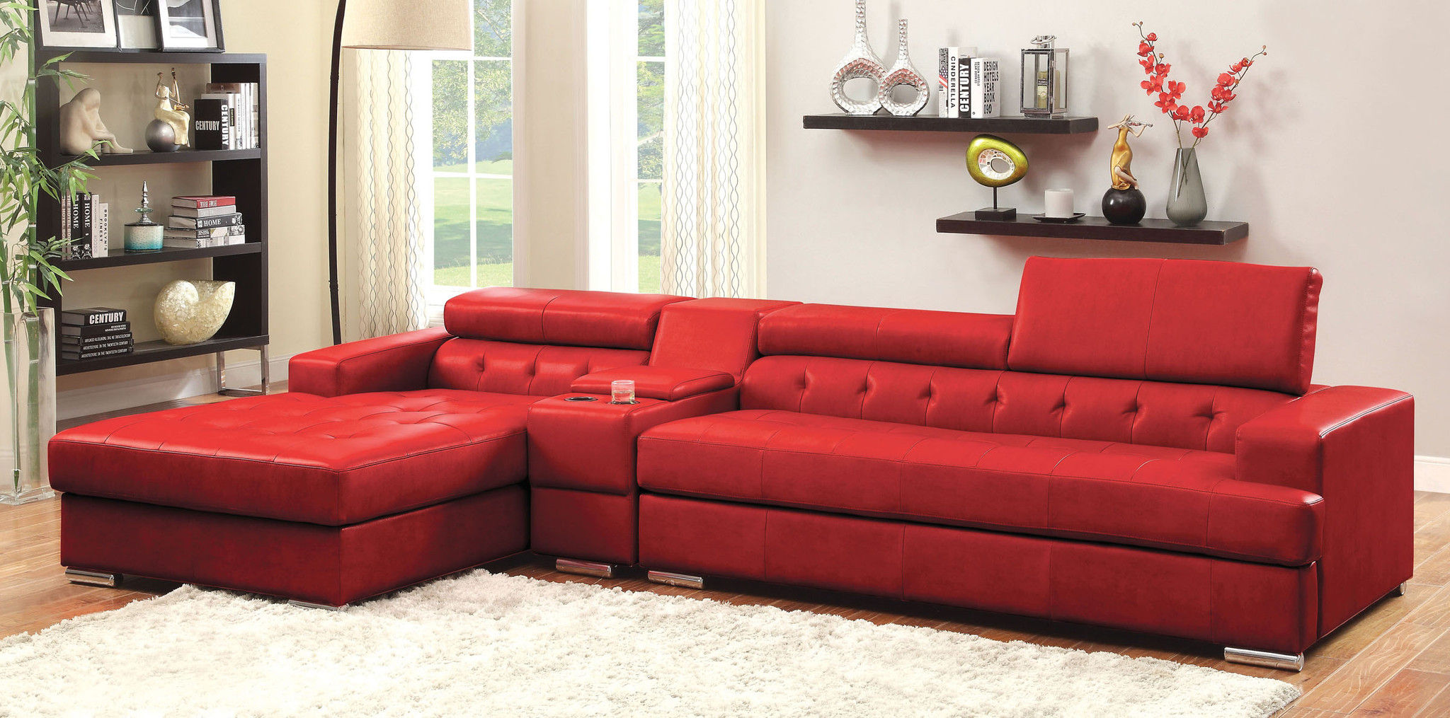 FLORIA  CM6122, SECTIONAL W/ OTTOMAN S.CONSOLE