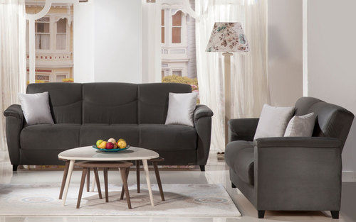 Aspen Jennefer Vizon  Rainbow Dark Grey 2pc Sofa & Love