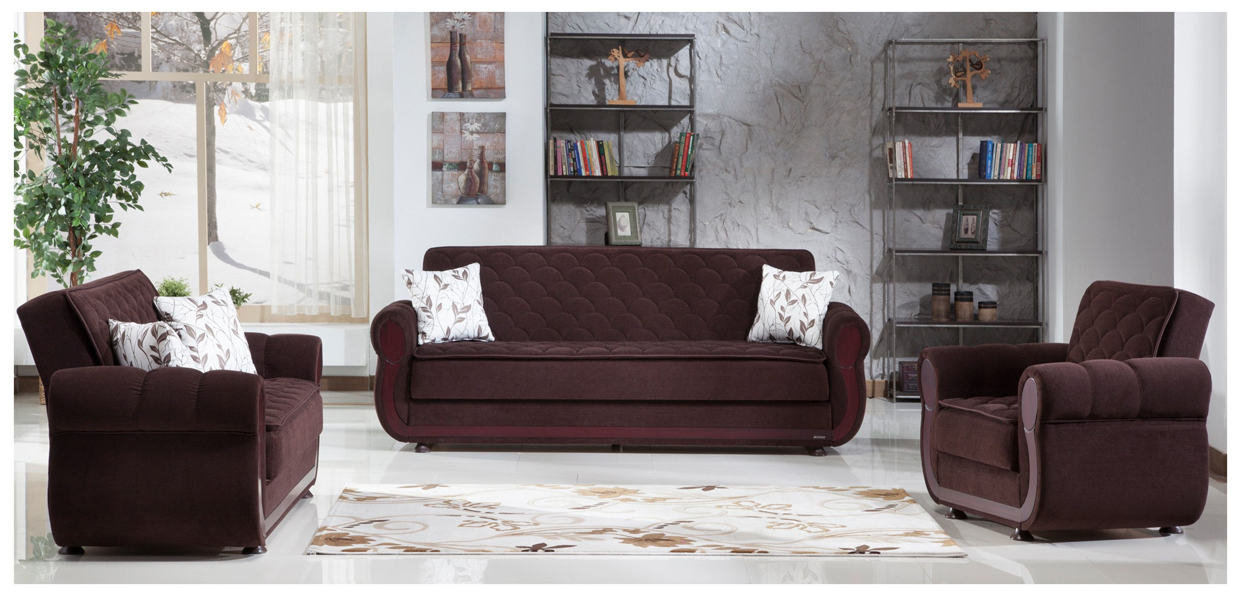 Modern Argos coins Brown 2pc Sofa & Love