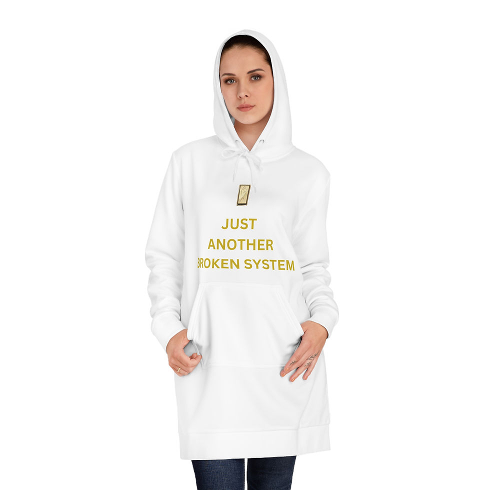 Thumbnail: Women's Hoodie Dress with JUST ANOTHER BROKEN SYSTEM song by EMPRESS-E