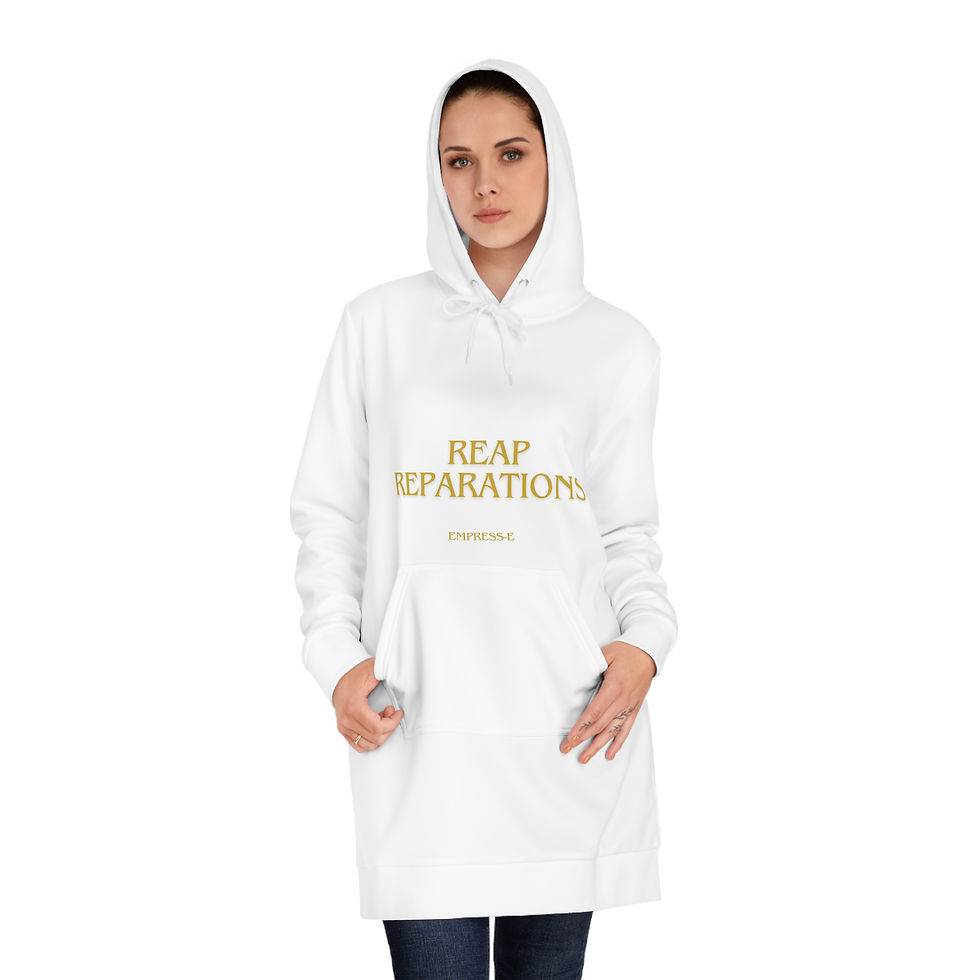 Thumbnail: Women's Hoodie Dress (AOP) REAP REPARATIONS