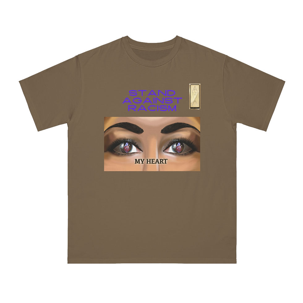 Thumbnail: Stand Against Racism  MY HEART Organic Unisex T-Shirt Empowering Message Apparel