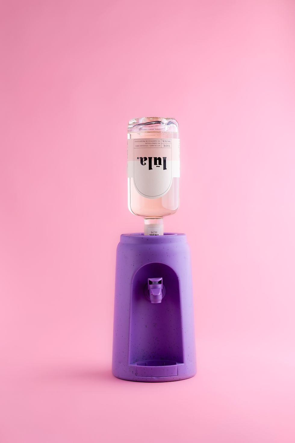 Bottle of Lula Rum in a water dispenser