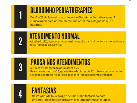 Calendário de Carnaval Pediatherapies