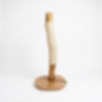 Bespoke solid oak branch cat scratcher with premium 12mm sisal rope on a white background