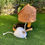 Thumbnail: Red marbled resin and oak cat tree bed