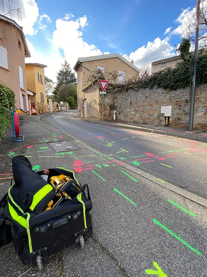 Détection des réseaux enterrés près-de Chambéry