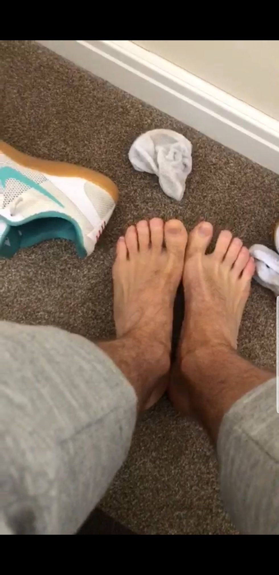 Thumbnail: Tony removes his shoes, socks, and reveals his size 15 US feet