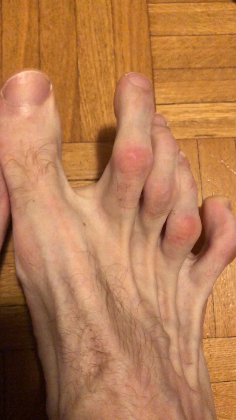 Thumbnail: Chemist45 flex his long toes and show his size 18 US feet