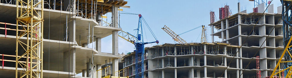 A large commercial building mid-construction