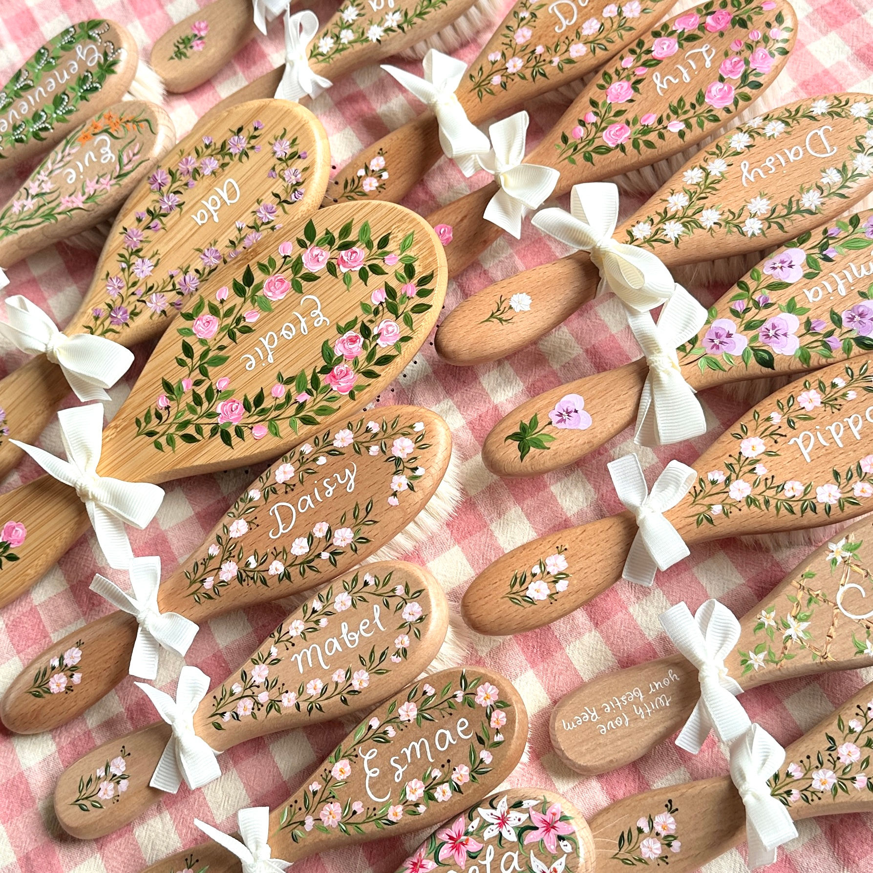 Birth Flower Hairbrushes