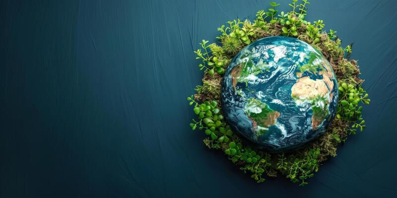 ai-generated-earth-planet-surrounded-by-lush-green-foliage-environmental-conservation-conc