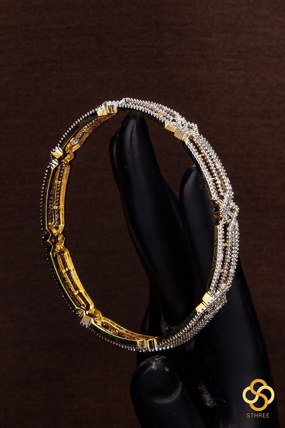 Thumbnail: Diamond pattern with Zircons - Set of 2