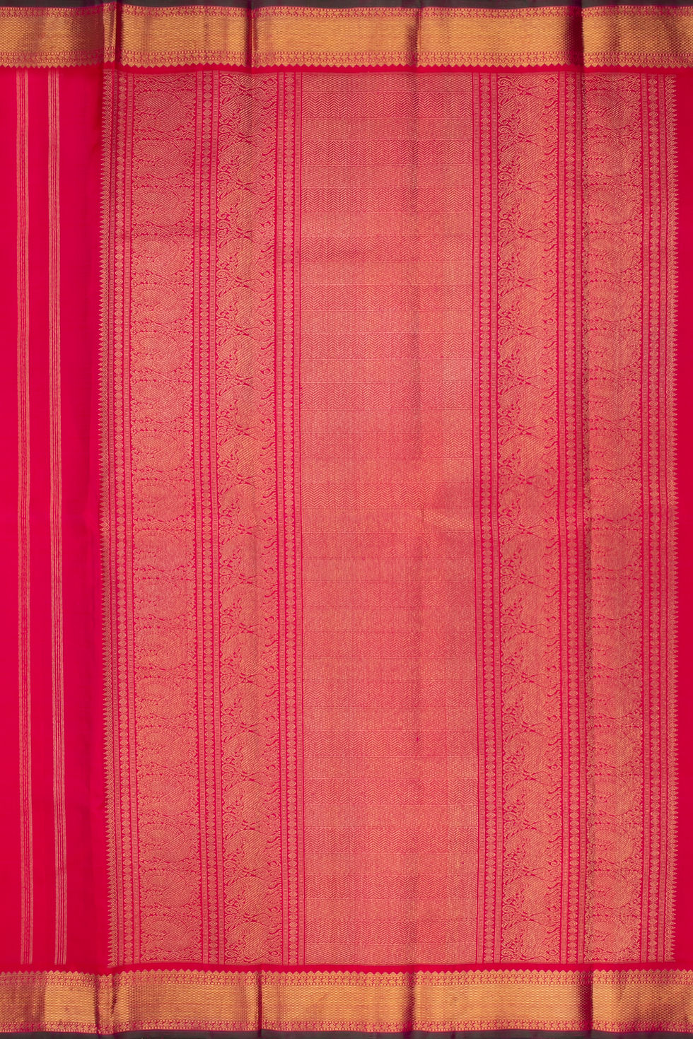 Thumbnail: Kanjivaram, bindi butta -Rani pink and gold - Code ST9