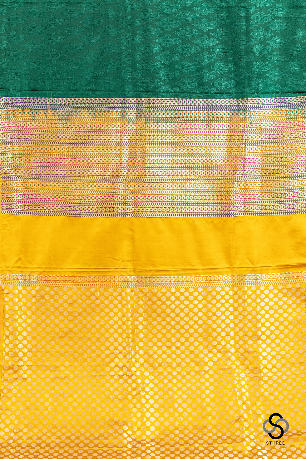 Thumbnail: Banarasi Satin silk - Emerald green