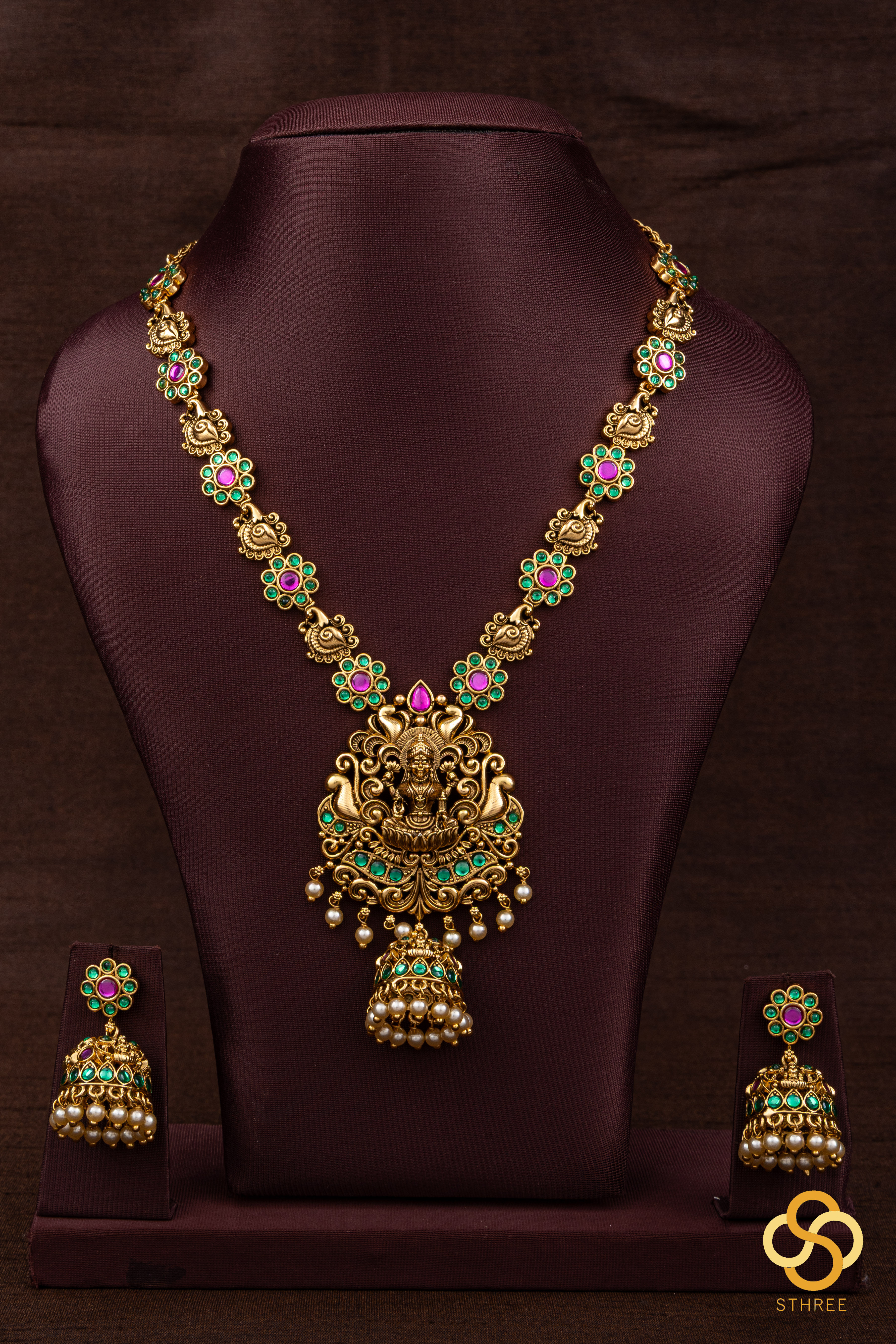 Jhumka Necklace with Pearls
