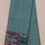 Thumbnail: Raw silk with ikat border - Teal colour