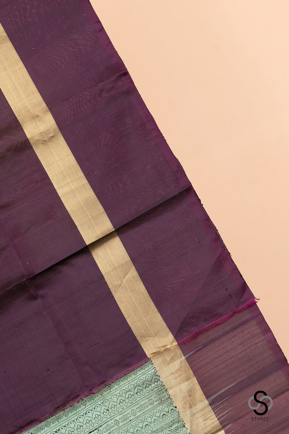 Thumbnail: Soft Silk Brocade - Cardamom green with Chocolate brown