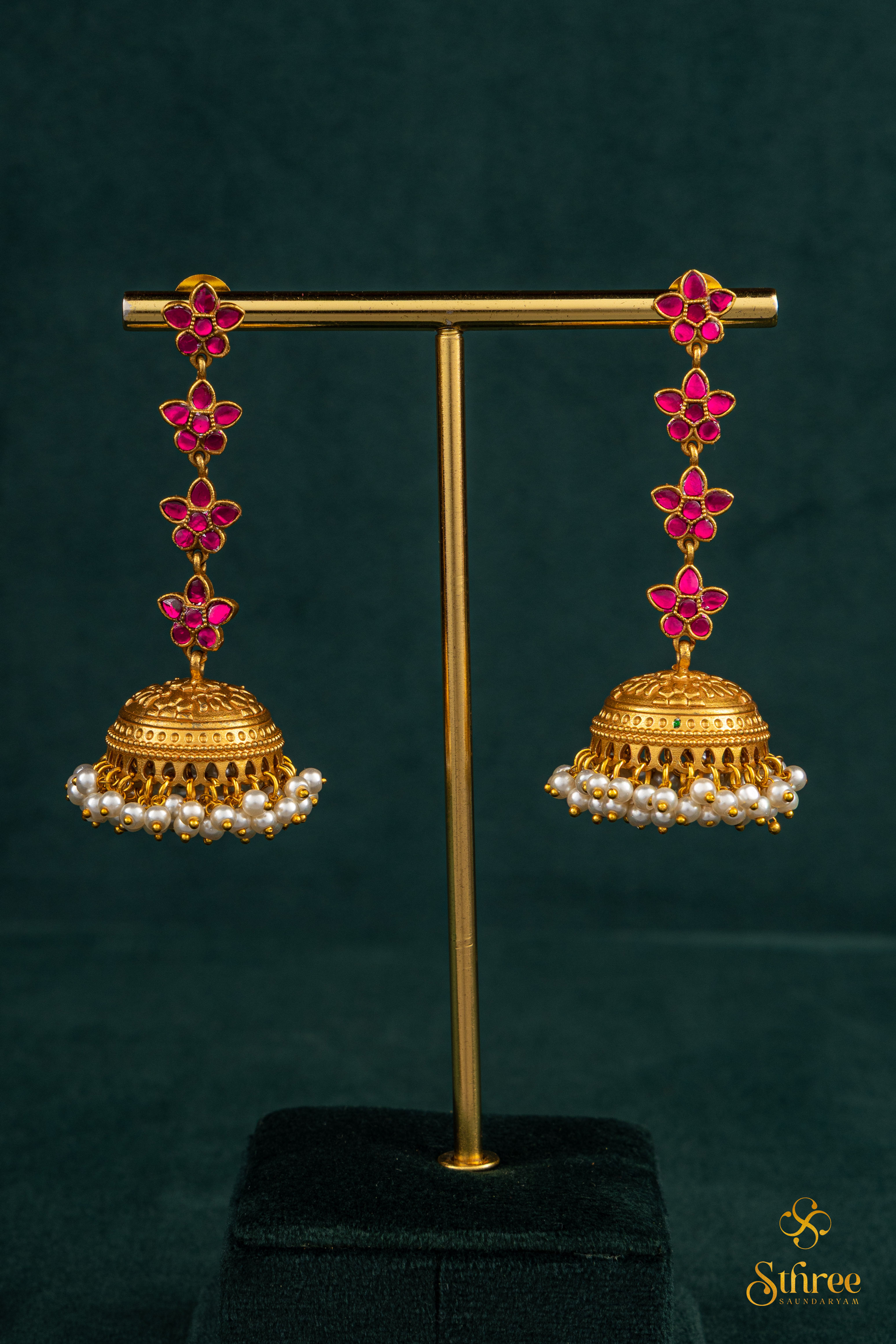 Ruby Red Jhumkas