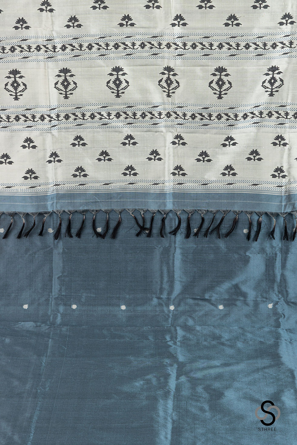 Thumbnail: Paithani silk -  Grey and Silver   - PS20