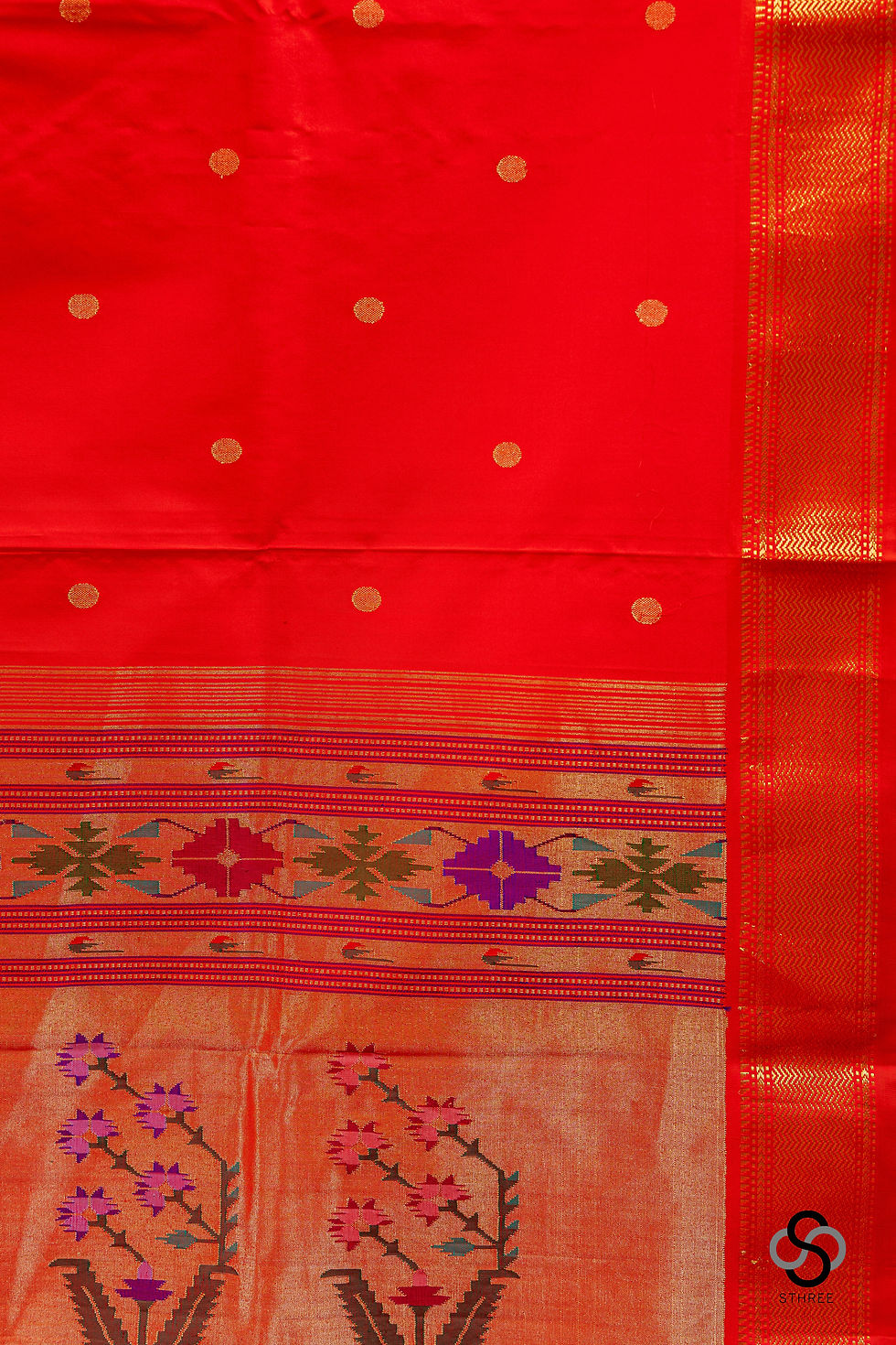 Thumbnail: Paithani silk -  Red  - PS8