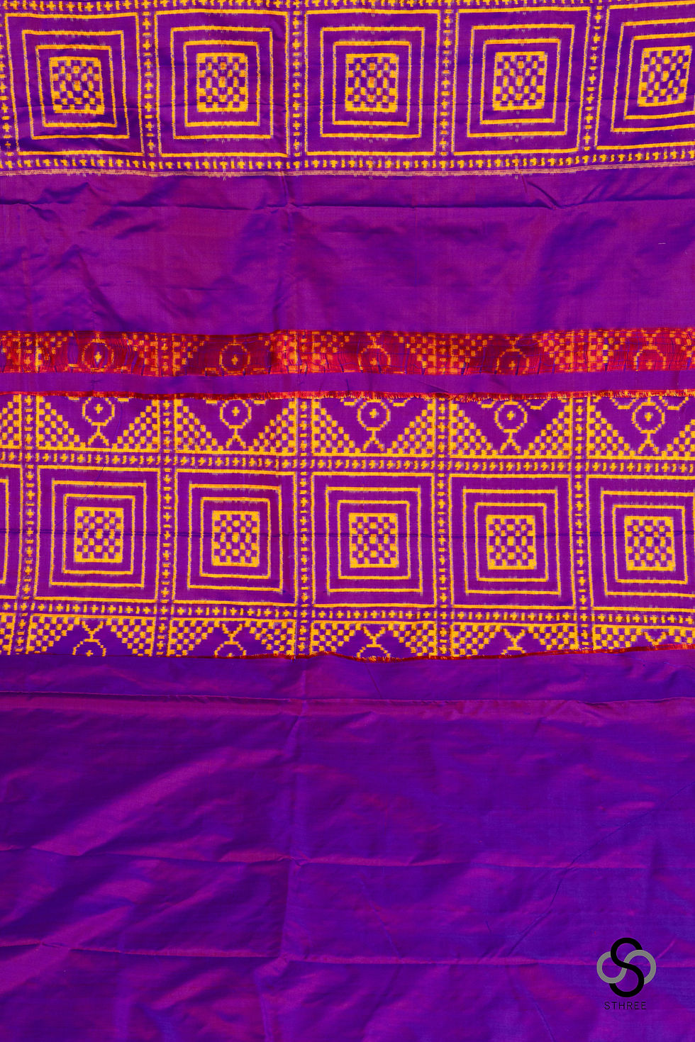 Thumbnail: Silk Double ikat  - Purple and Yellow
