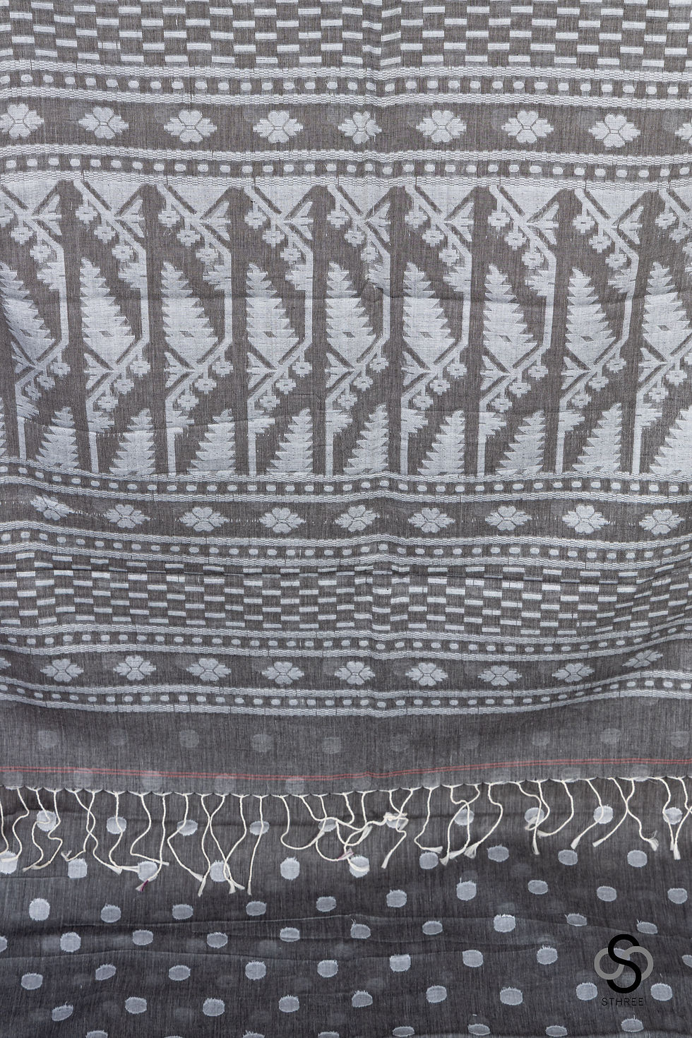 Thumbnail: Cotton Jamdani - Light grey