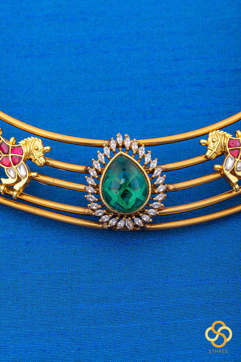 Thumbnail: Hasli set - Kundan and horse mogappu