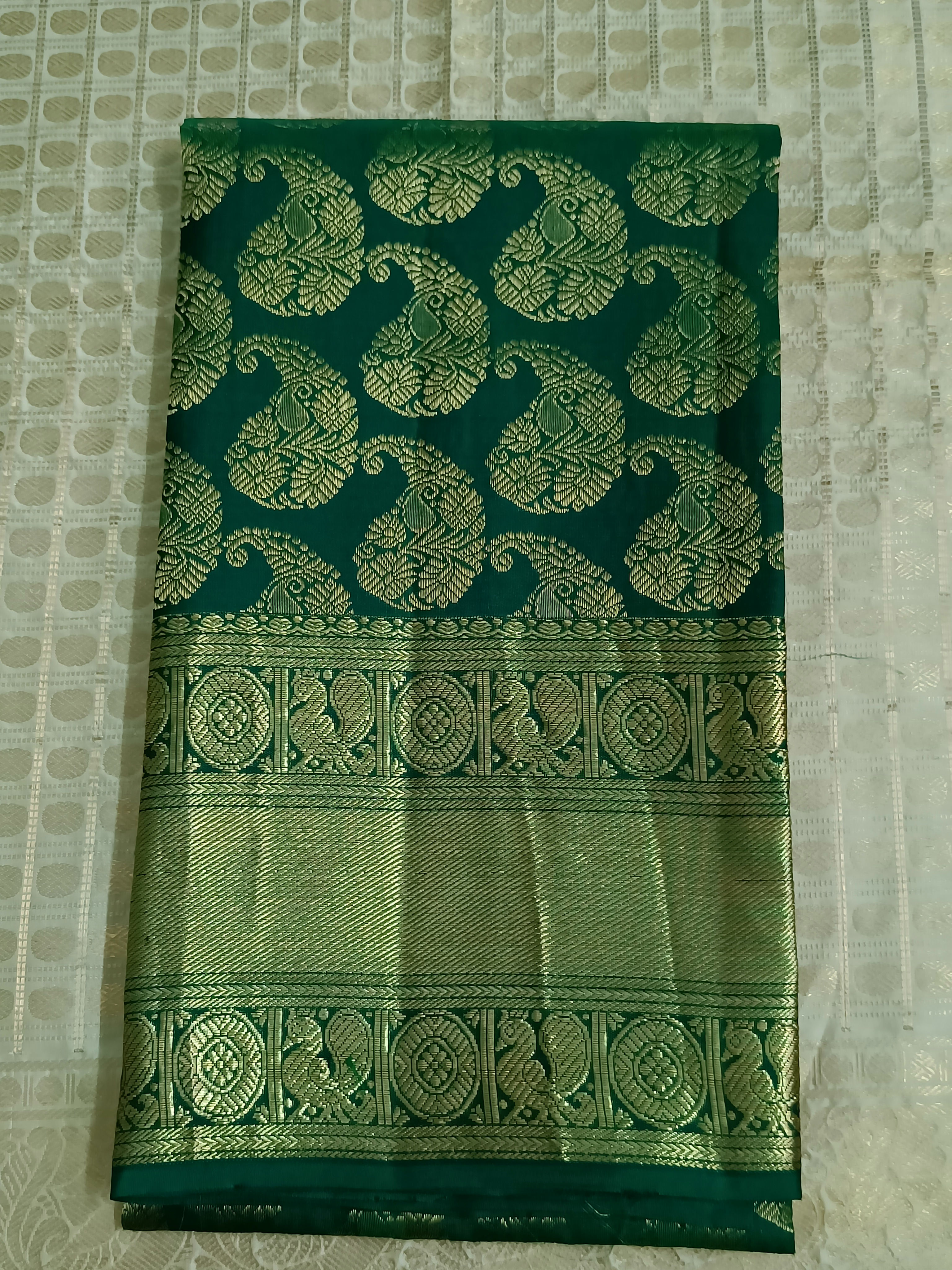 Kanjivaram blouse yardage - Green