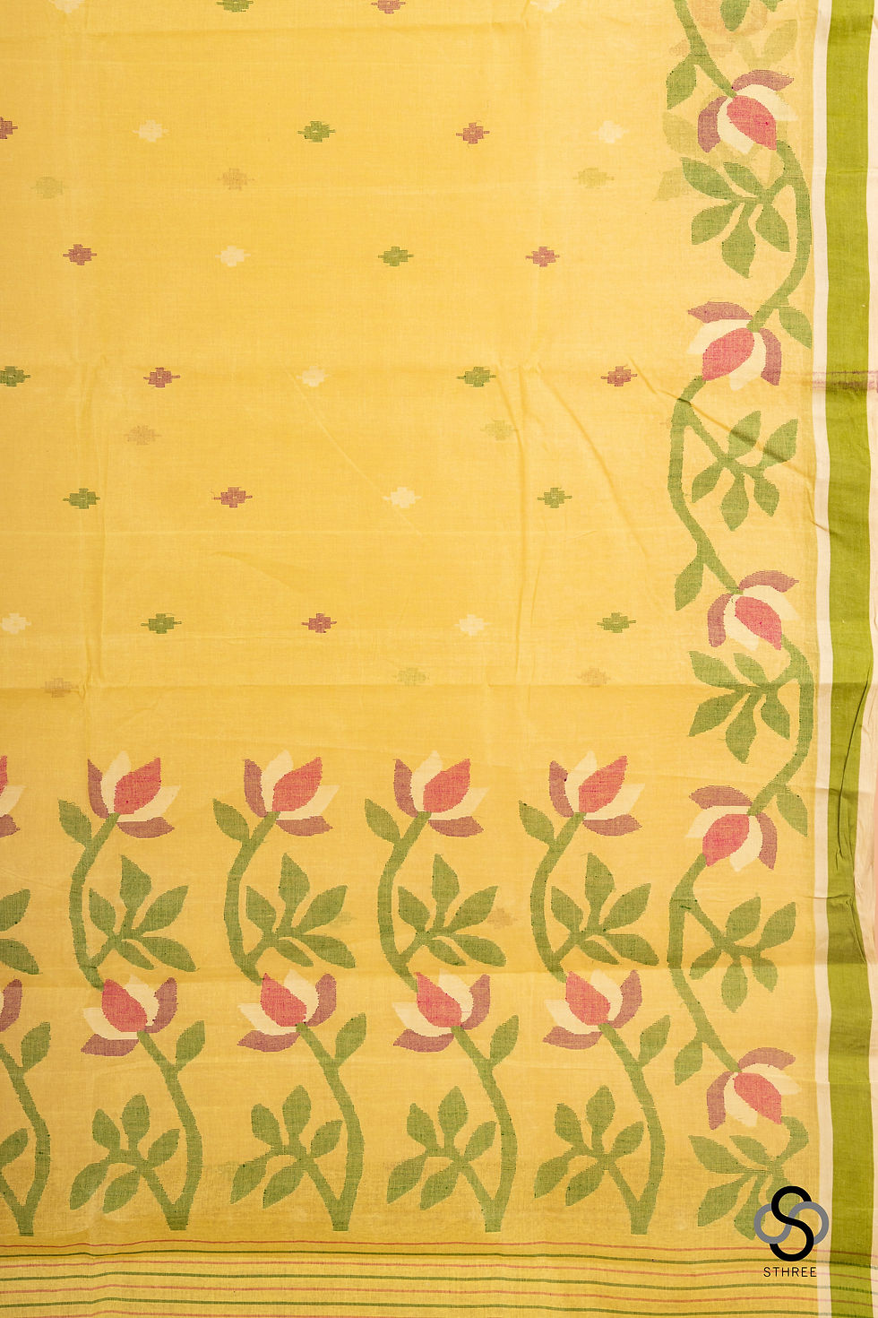 Thumbnail: Bengal Jamdani - Lemon yellow