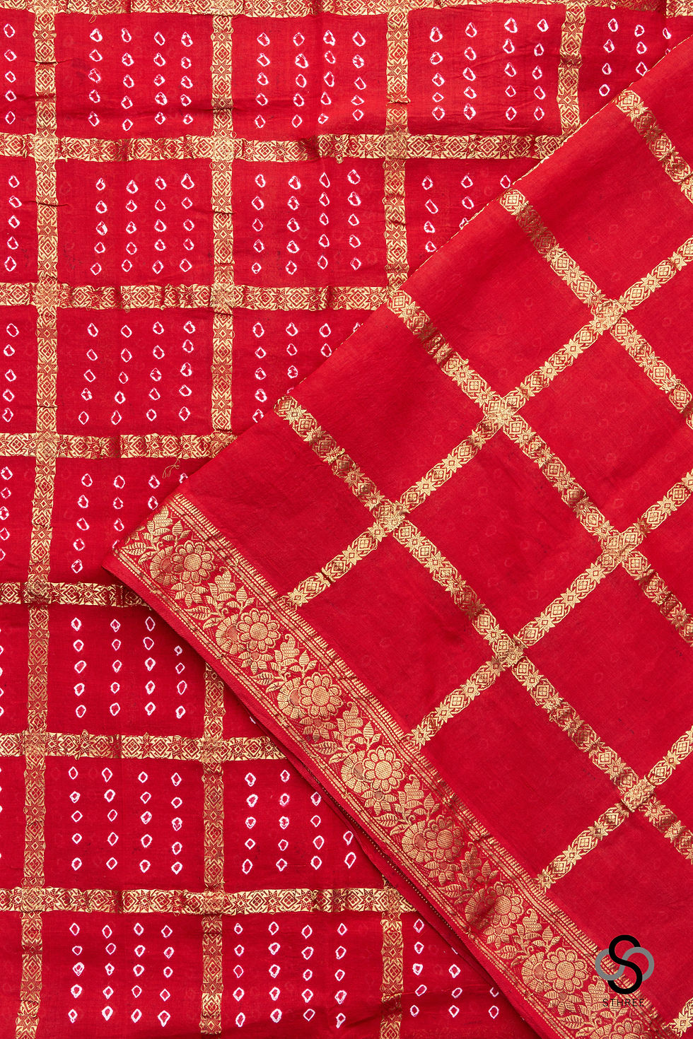 Thumbnail: Sungudi Gharchola kattam - Red